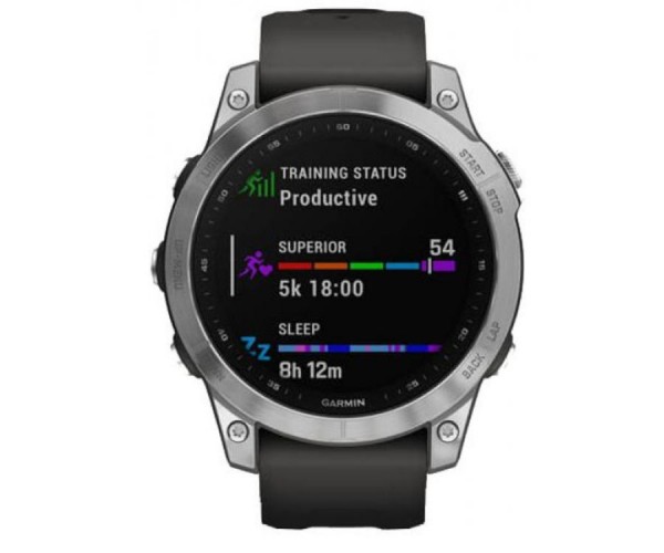 Смарт-годинник Garmin Fenix 7 Silver with Graphite Band (010-02540-00/01), фото №2
