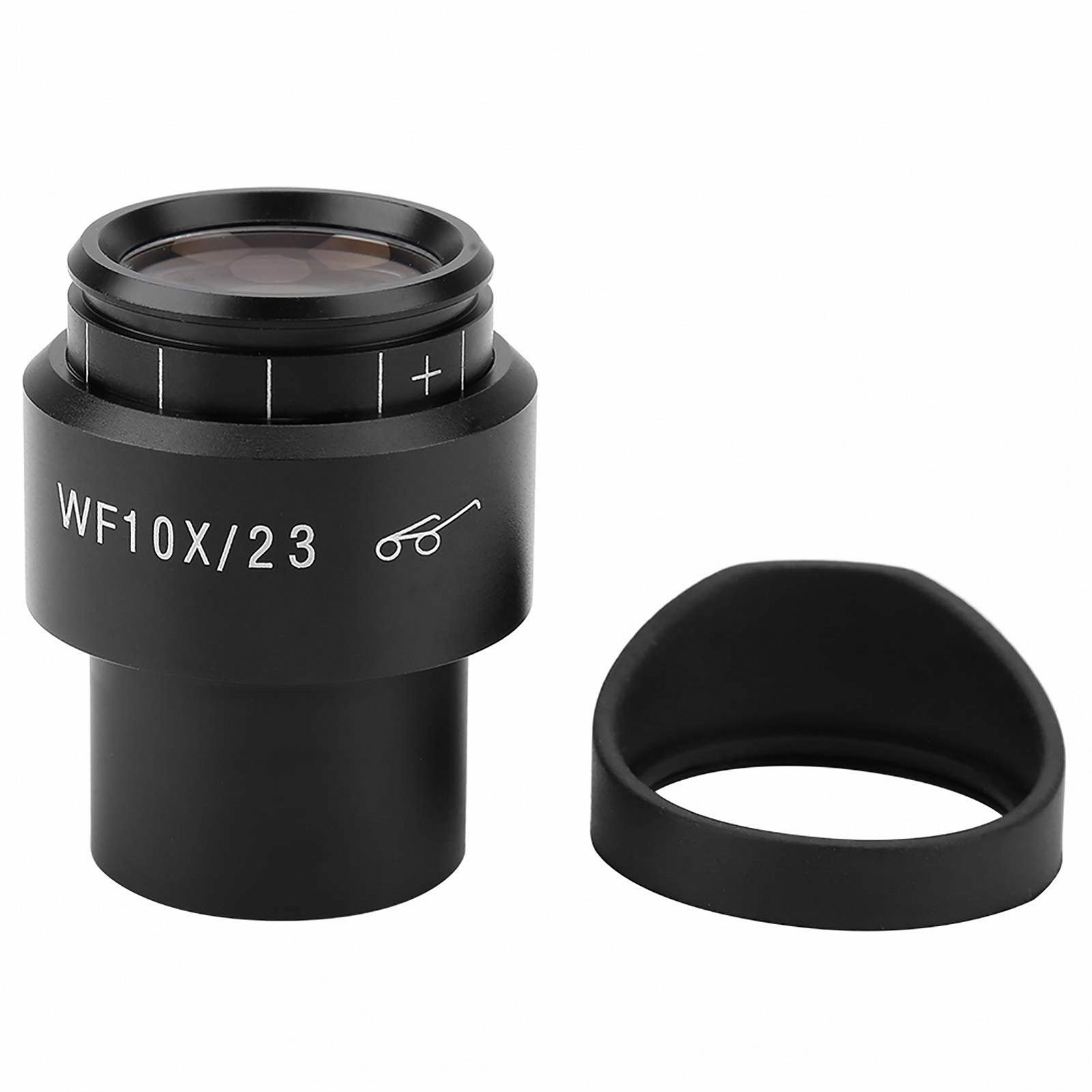 Окуляр для мікроскопа WF10X/23 Ширококутний, з широким полем зору 30 мм, біло-чорний, фото №3