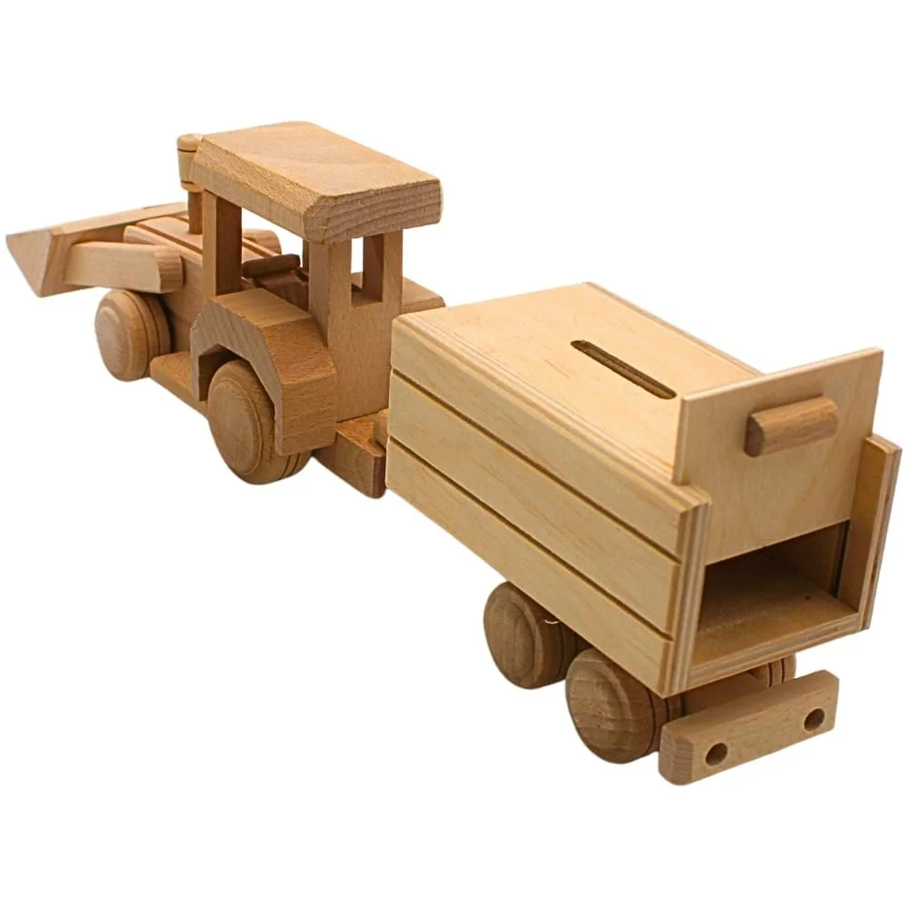 Скарбничка Екскаватор Дерев'яна 42x8x12 см, фото №4