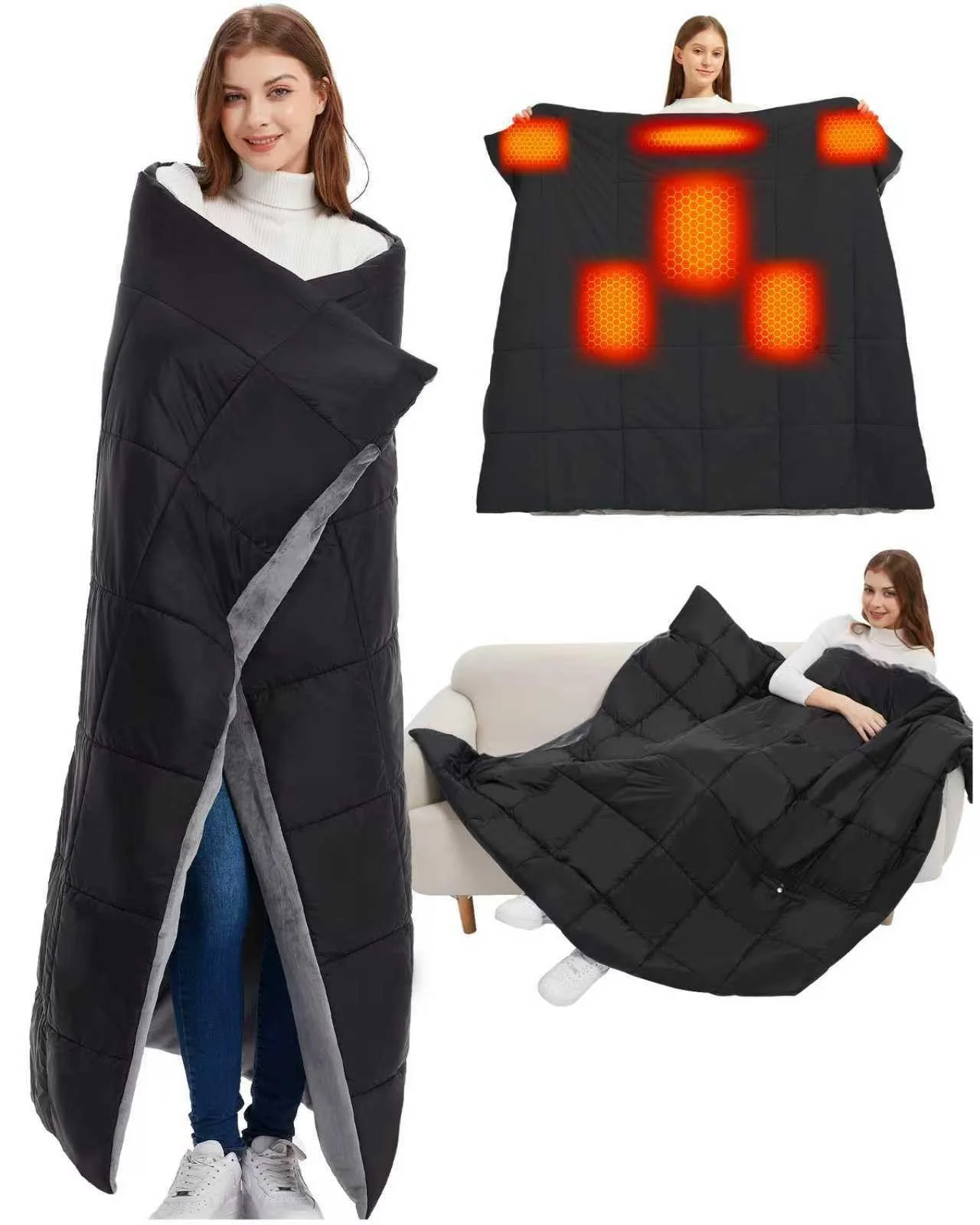 Электрическое одеяло CYCYHEAT с аккумулятором 20000 mAh, беспроводное, фото №1