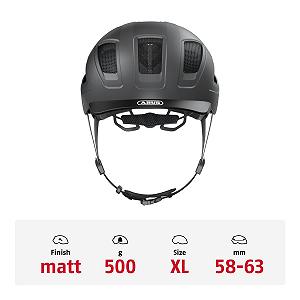 Шлем ABUS Hyban 2.0 City, ABS, со светодиодным задним фонарем, Titanium, XL (58-63 см) synthetic.ua - Фото 1
