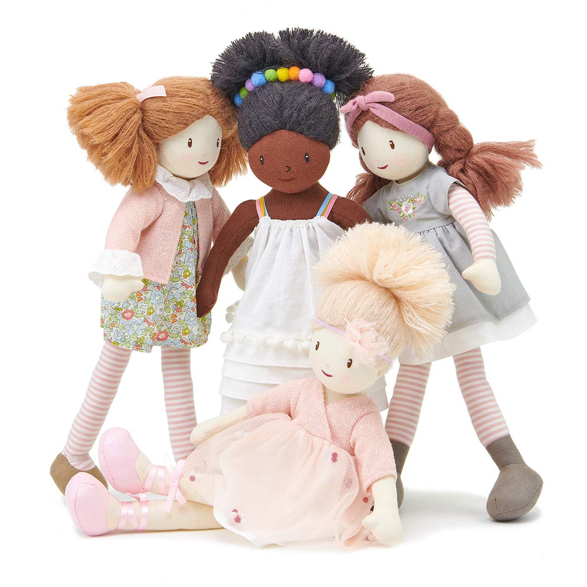 Кукла ThreadBear Design Amelie с мягким телом, блондинка, в розовом платье с пачкой, фото №2