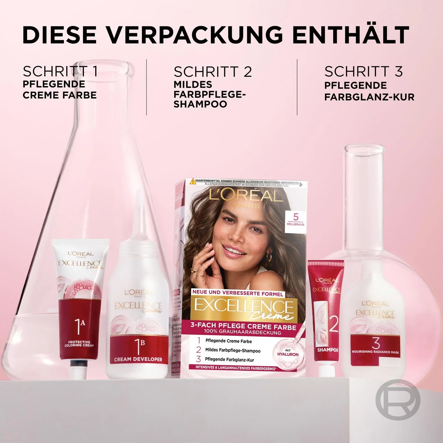 Фарба для волосся L'Oréal Paris Excellence Cream 7 середній блонд, 3 x 268 г, фото №5 Фарба для волосся L'Oréal Paris Excellence Cream 7 середній блонд, 3 x 268 г, фото №5