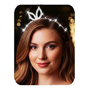 Обруч для волосся Reaky з кристалами, вушка кролика - Фото 1