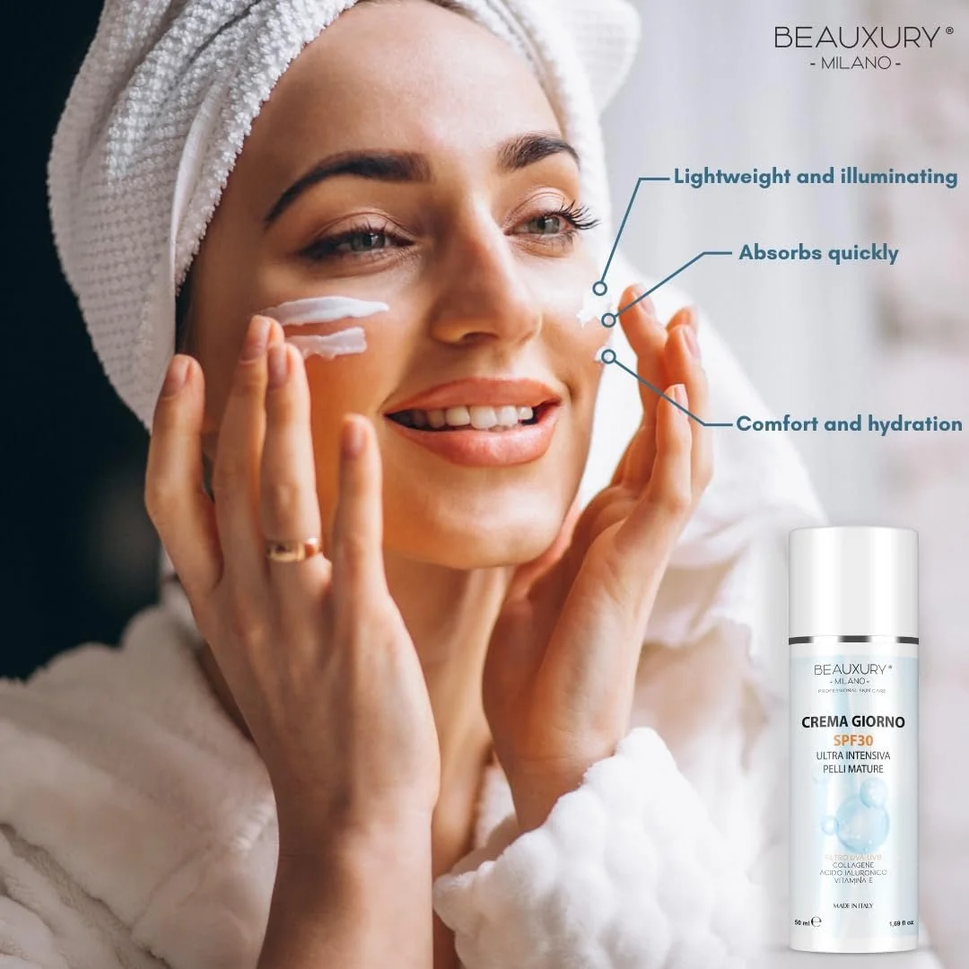 Денний крем для обличчя Beauxury Milano SPF 30 Anti-Age 50 мл, фото №3