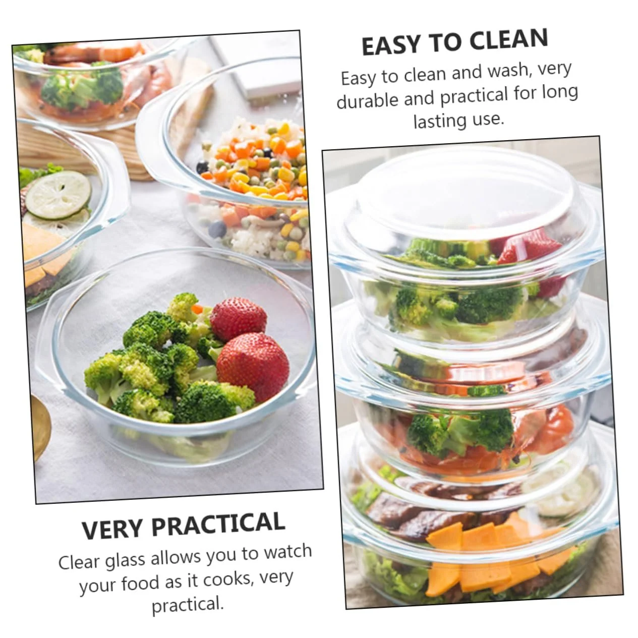 Миска жаростійка кругла з кришкою Скляна, фото №7