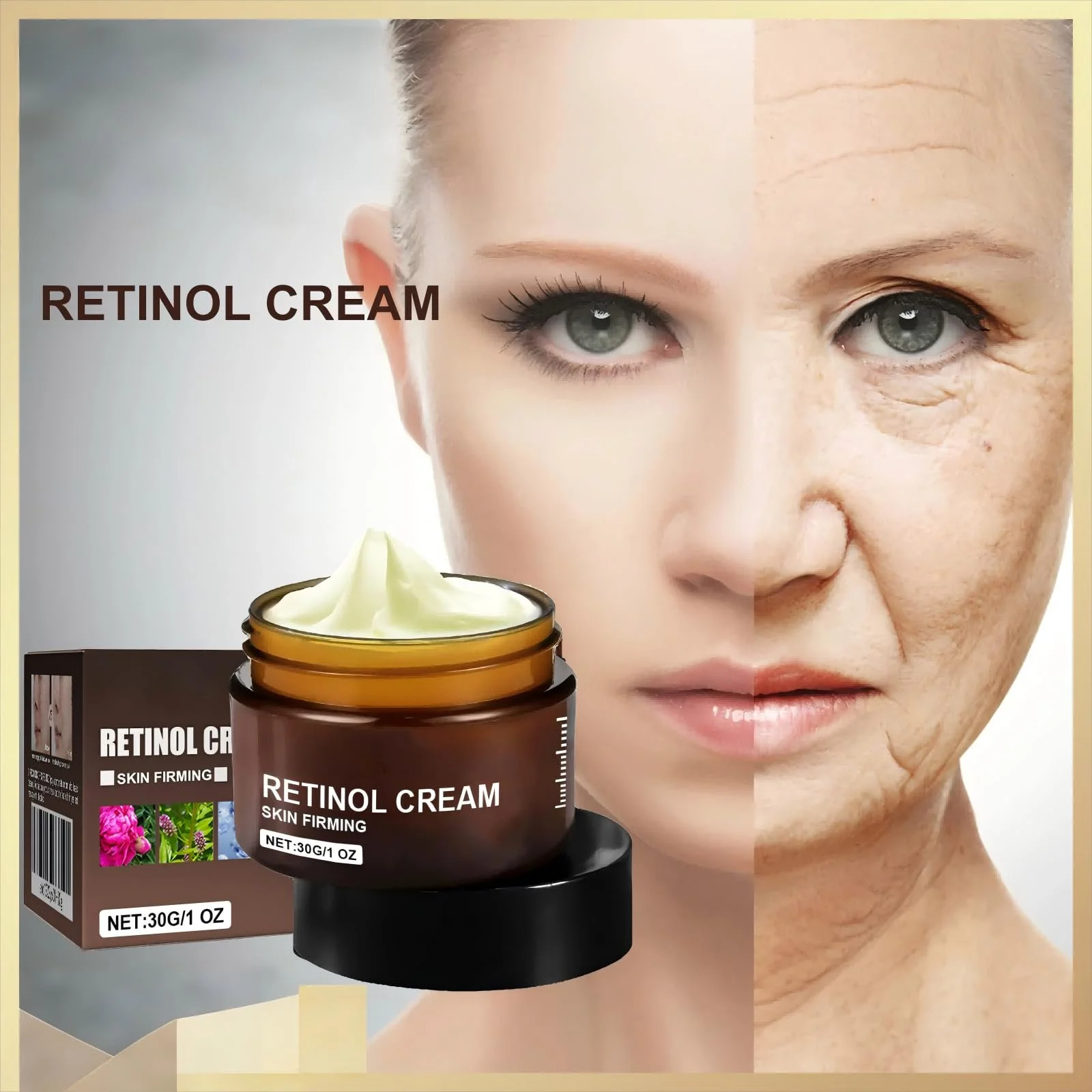 Крем для обличчя та шиї LANGSTON Retinol З вітаміном С та пептидами Антивіковий Зволожувальний 30 г 2 шт., фото №2