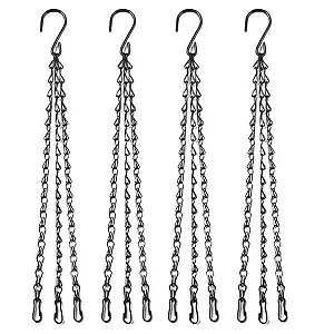 Цепи для подвесных корзин Металл 36 см Черный 4 шт. - Фото 1