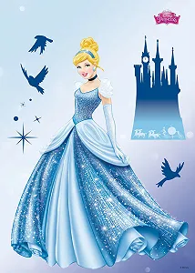 Наклейка на стіну Komar 14016h Disney Princess Dream Freestyle Декоративна різнокольорова 10 шт. - Фото 1