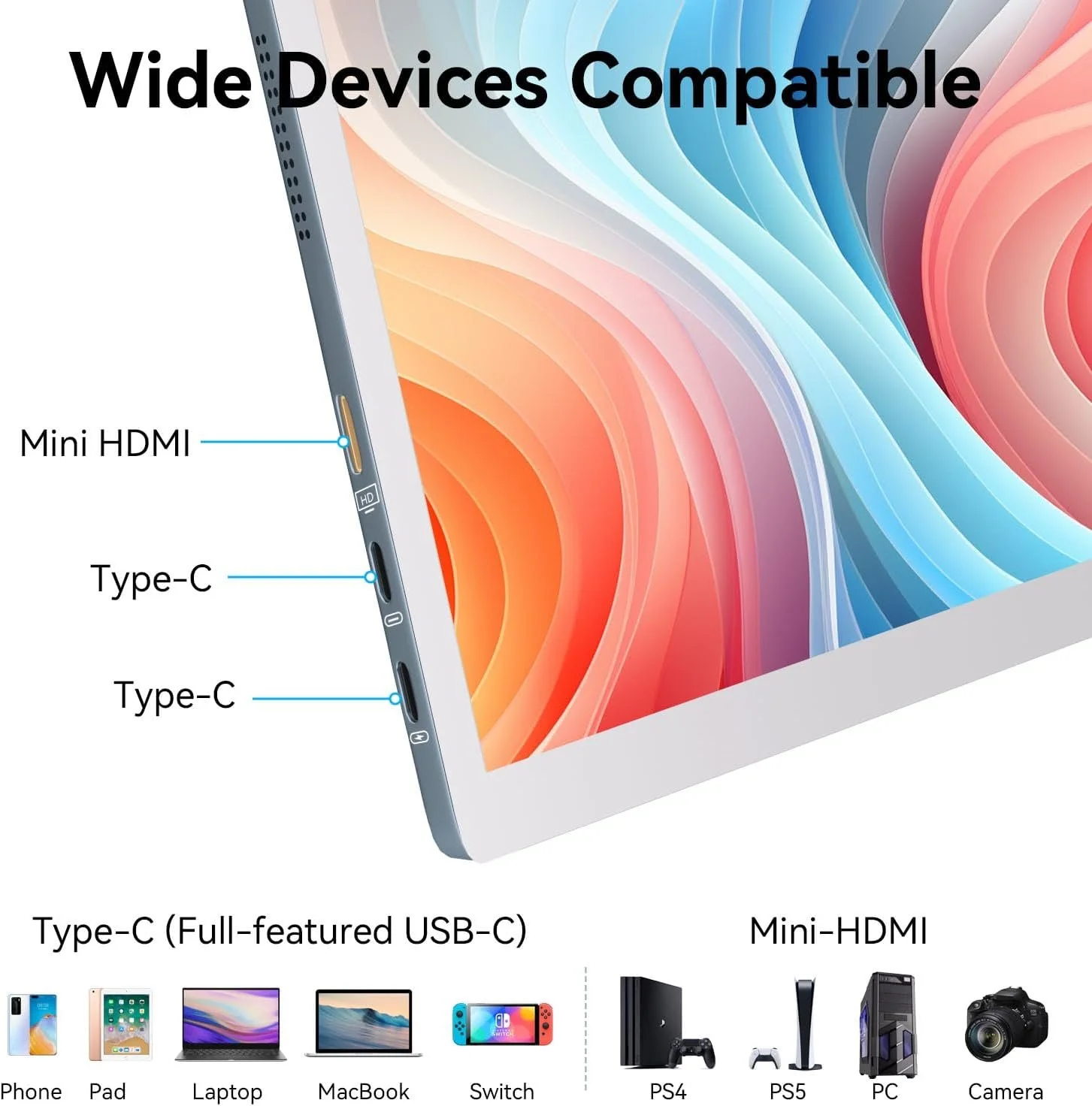 Монітор портативний сенсорний 10.5" Jhcztrk HD-101 2.5К OLED 60 Гц, фото №6