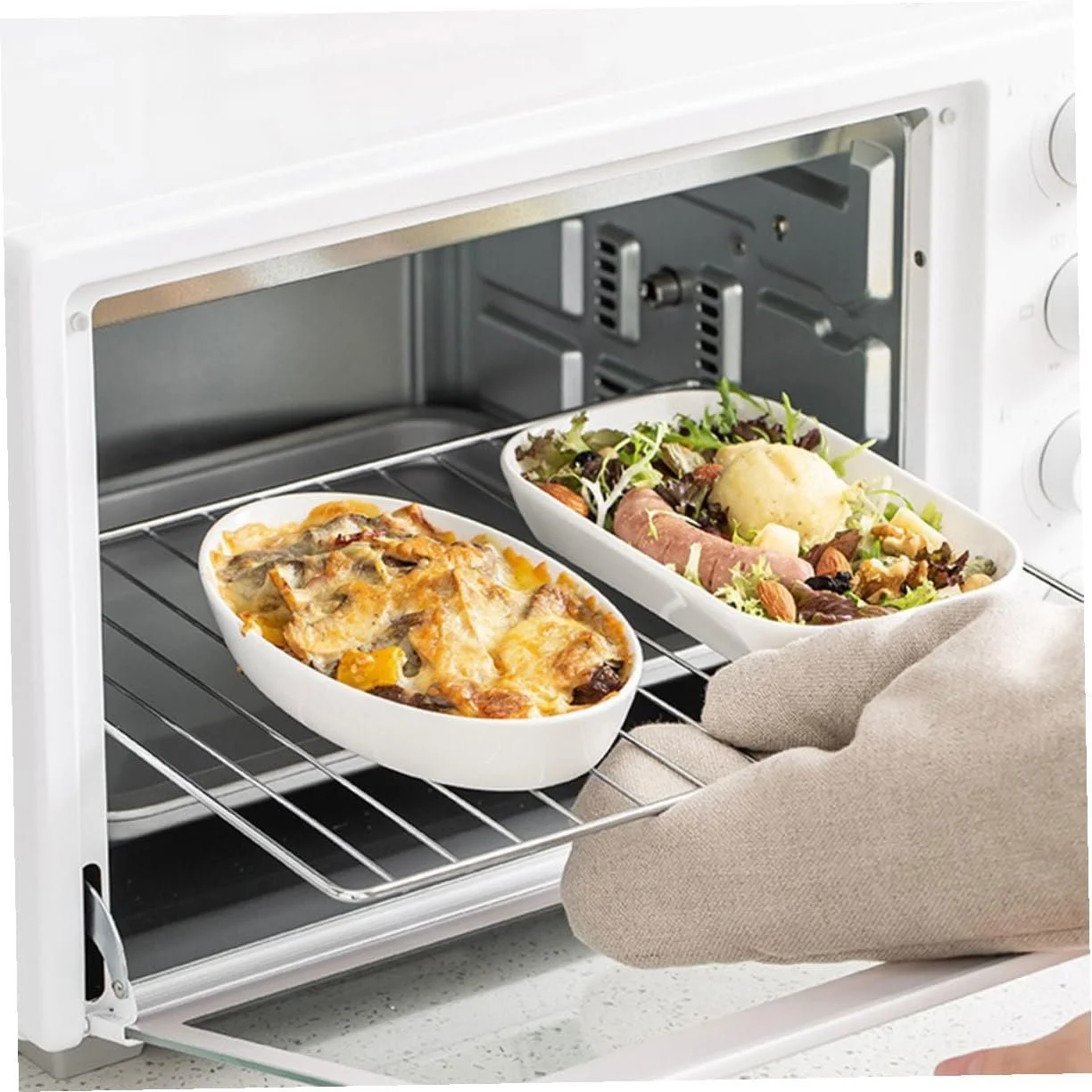 Форма для запекания керамическая овальная с деревянной подставкой, фото №6 Форма для запекания керамическая овальная с деревянной подставкой, фото №6