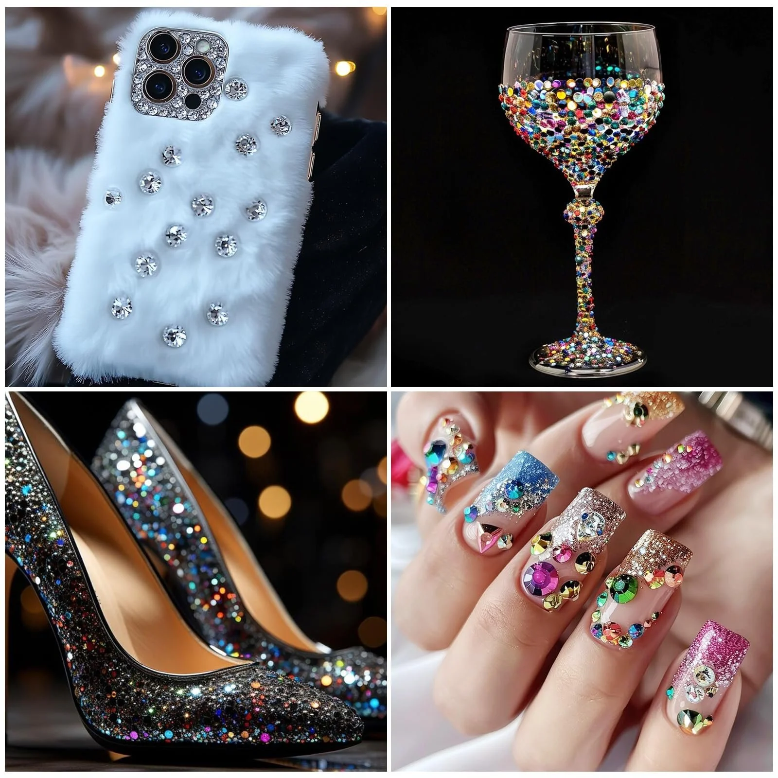 Самоклеючі блискучі стрази Larrel, 3/4/5/6 мм, 3300 шт, різних кольорів, фото №7