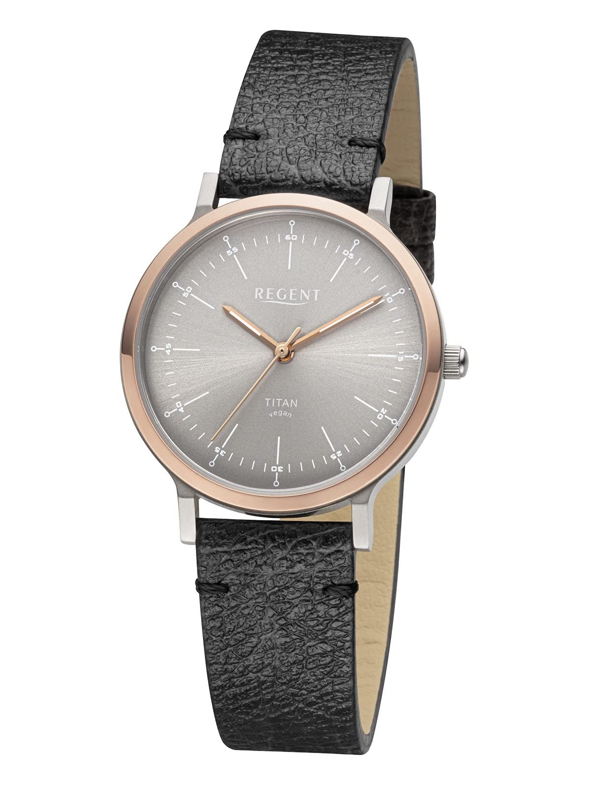 Женские часы Regent Титан, 33 мм, серо-черный ремешок, фото №1