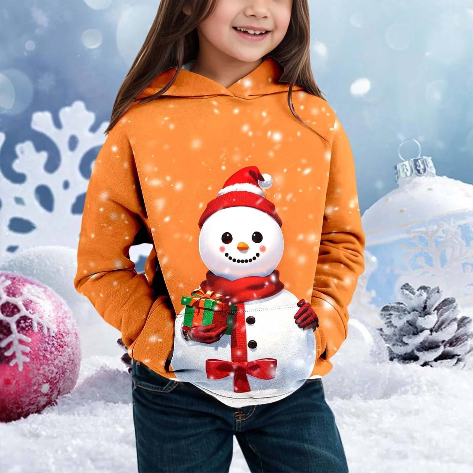 Худі Дитяче Різдвяне З довгими рукавами та модним принтом, фото №3