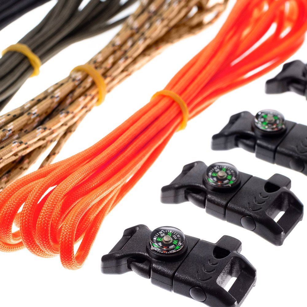 Набір для браслетів з паракорду PARACORD PLANET - Кресало, свисток і компас - для виживання, 5 шт, багатоколірний 850, фото №7
