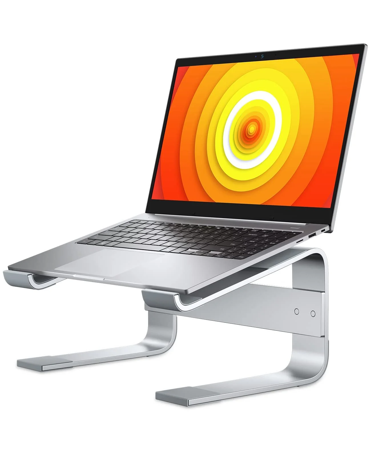 Підставка для ноутбука Soqool, ергономічна, для 10-17 дюймів, алюмінієва, для столу, сумісна з MacBook Air/Pro, Lenovo, Huawei, Acer, Dell, HP - Срібна, фото №1