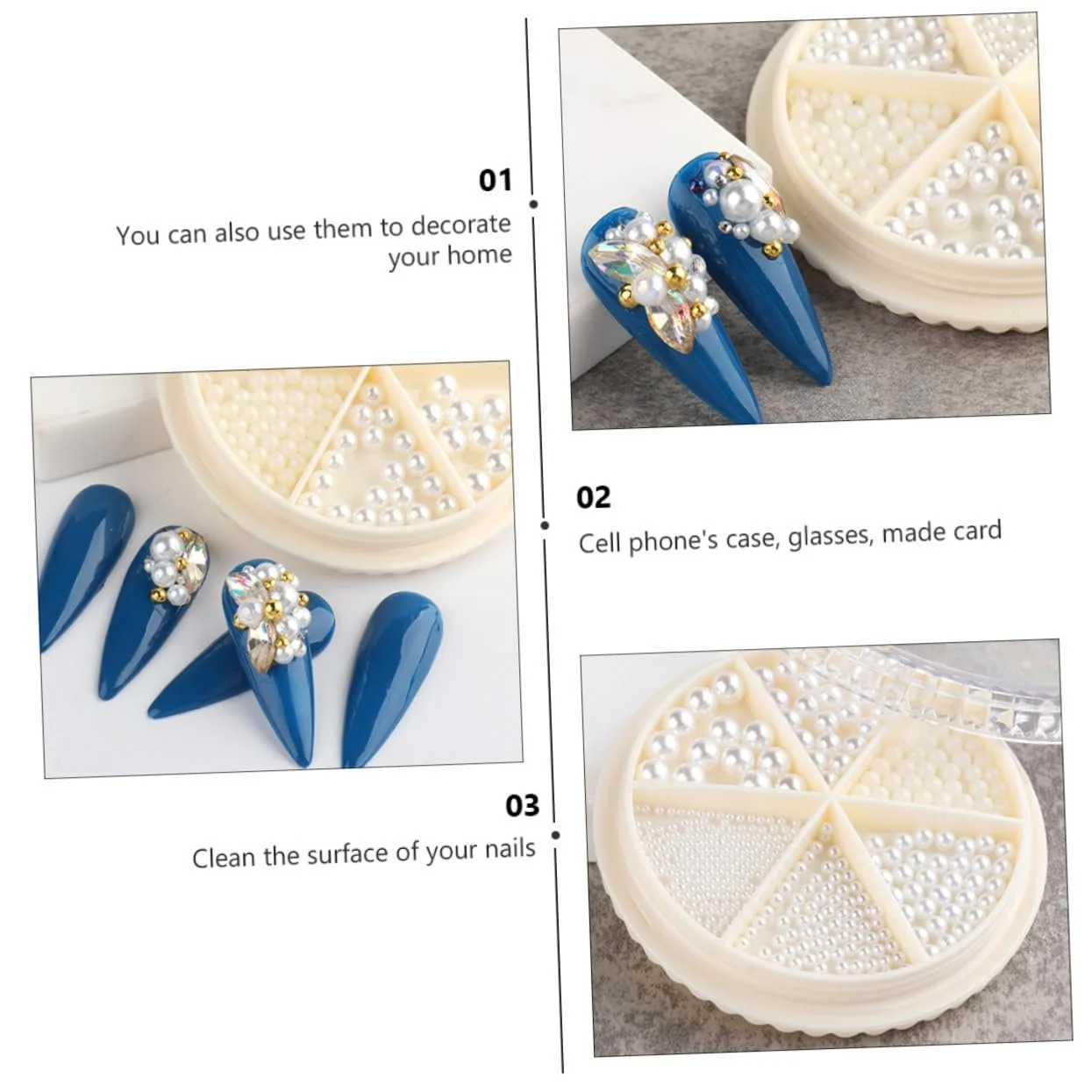 Круглые Жемчужины для дизайна ногтей DIY, жемчужины для маникюра, украшение для ногтей, фото №7
