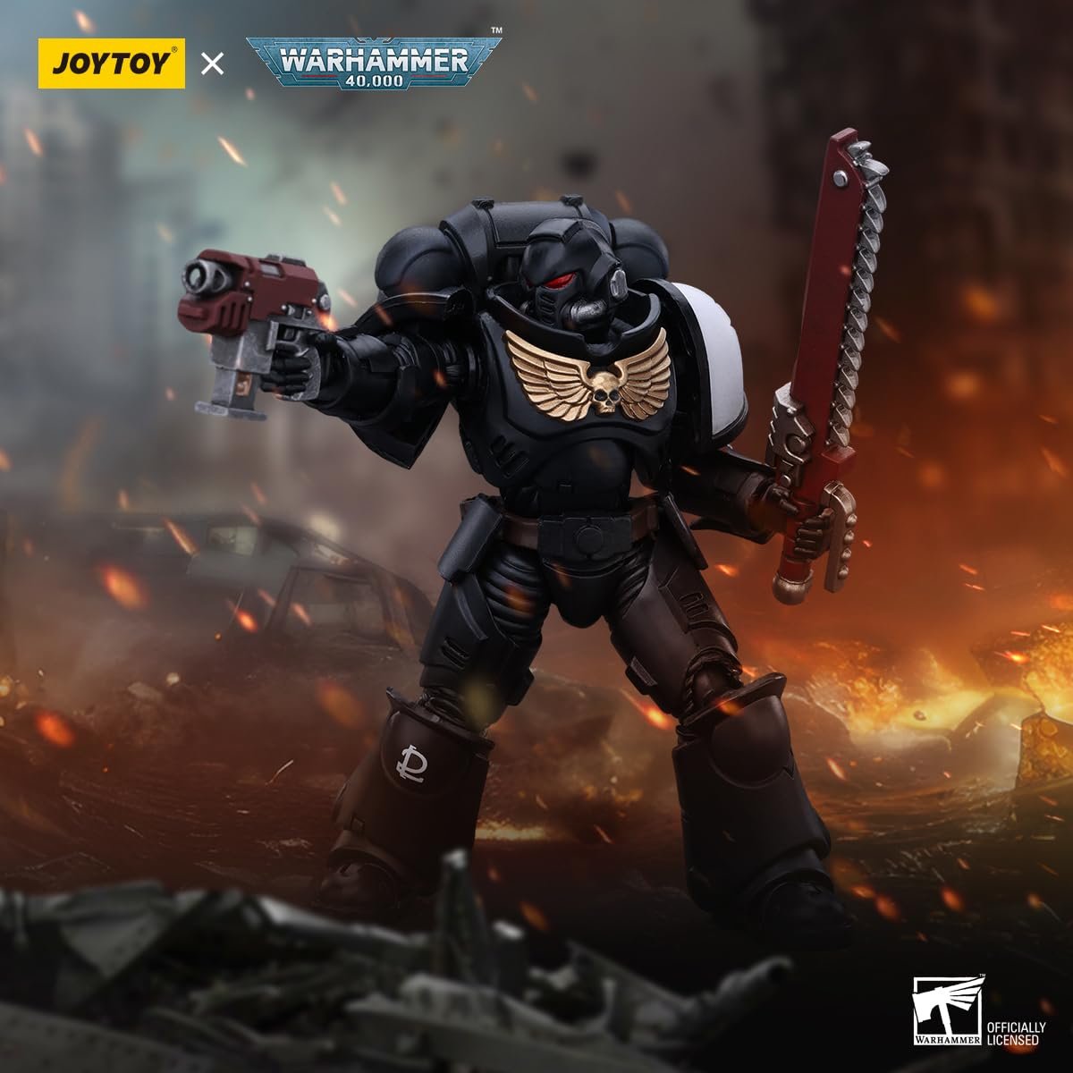 Фігурка Joytoy Warhammer 40,000 1/18 Space Marines Black Templars Outriders Brother Valtus, фото №9