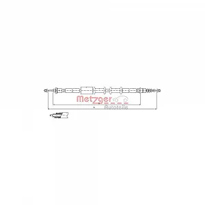 Трос ручного гальма METZGER 1651.22 для FIAT, задній лівий, задній правий - Фото 1