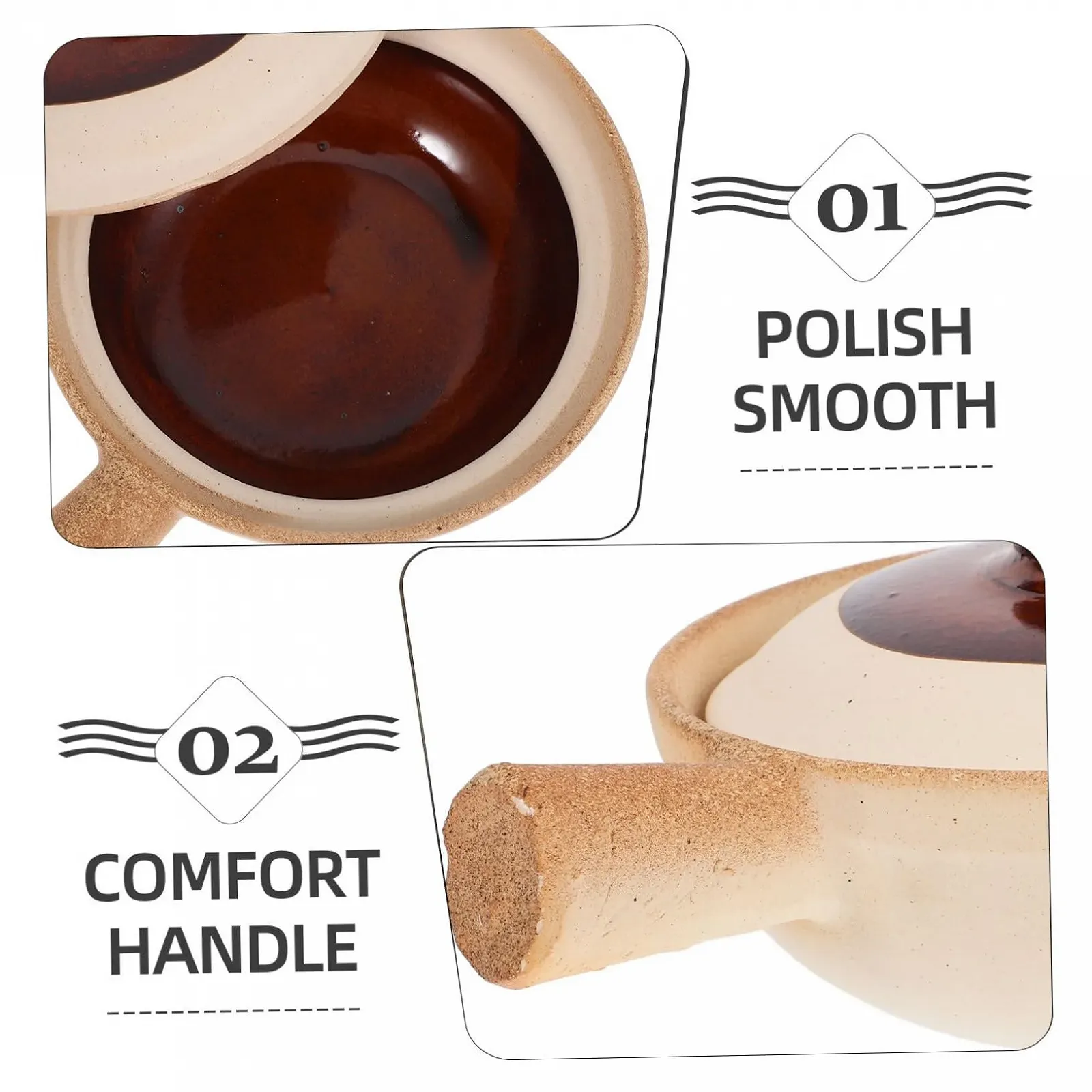 Горщик VALICLUD теракотовий керамічний з кришкою для духовки супів та тушкування компактний, фото №7