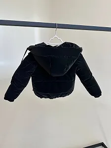 Дитяча демісезонна курточка з капюшоном від 74 до 158 розмір, весна/осінь чорна матова - Фото 1