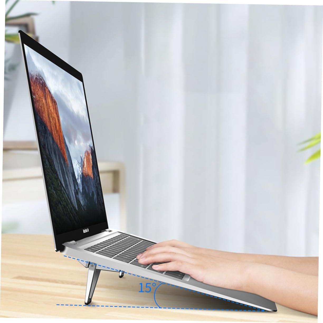 Підставка для ноутбука NUOBESTY, складана, портативна, регульована по висоті, з нековзними накладками для охолодження та стабільності, 2 шт, фото №8