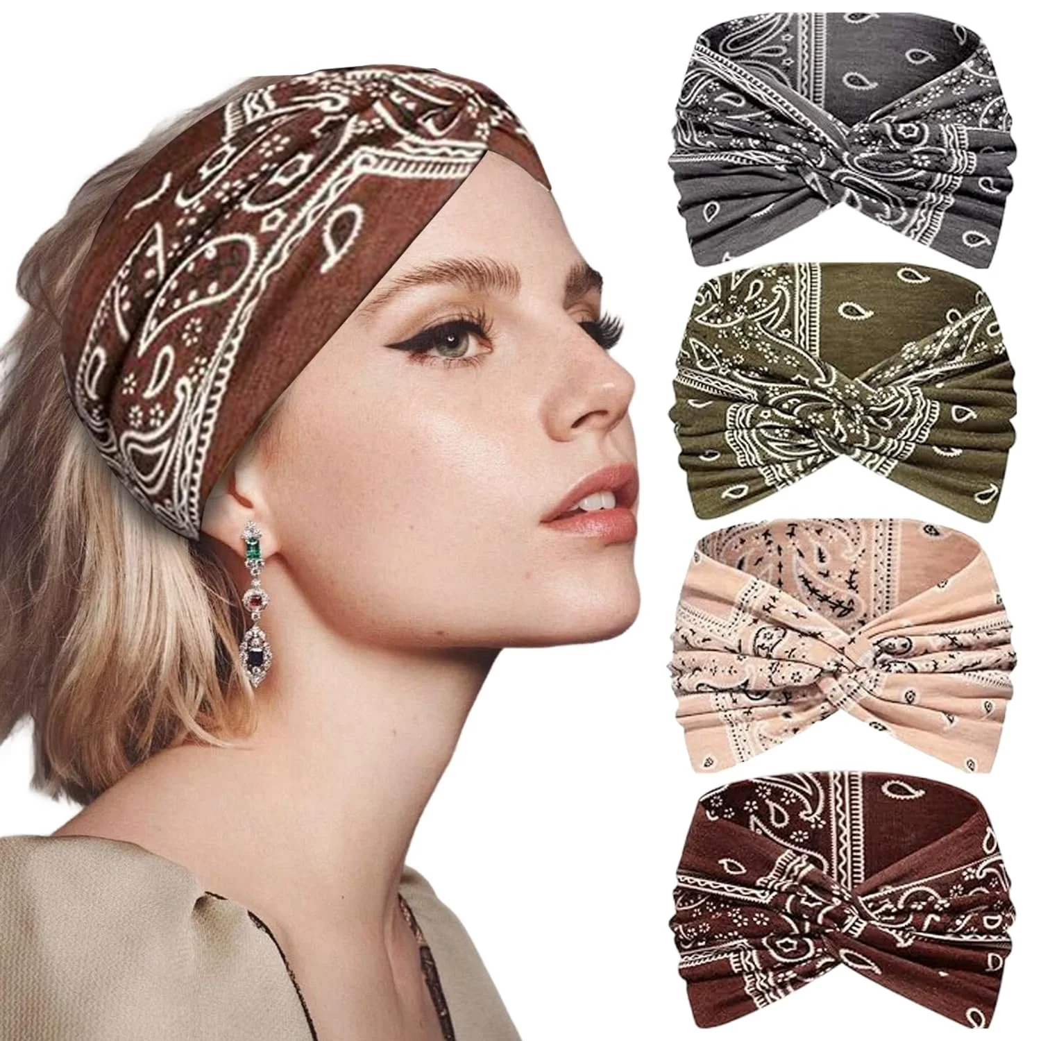 Еластичні широкі пов'язки на голову для жінок, фото №1