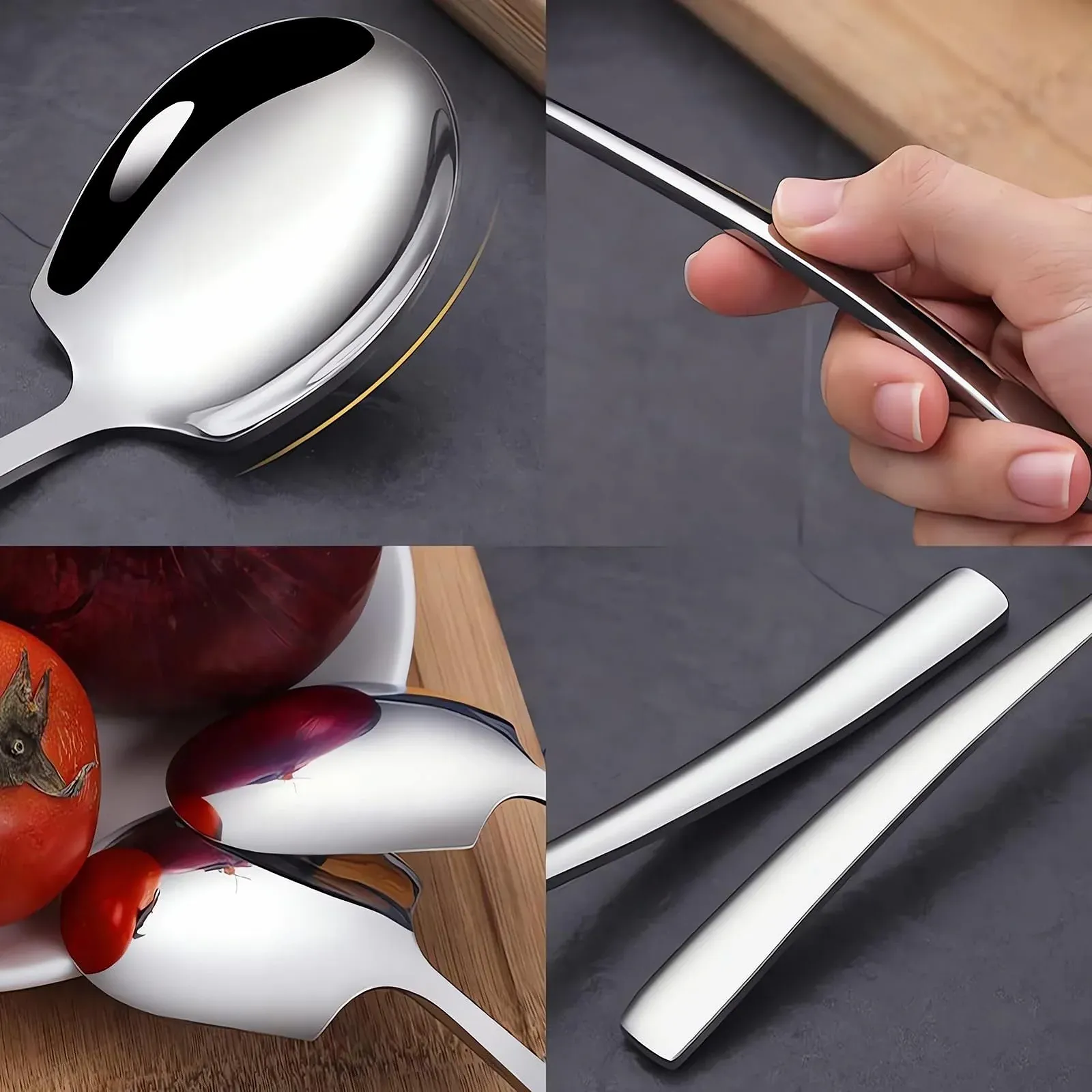 Сервировочная ложка из нержавеющей стали большая, фото №6