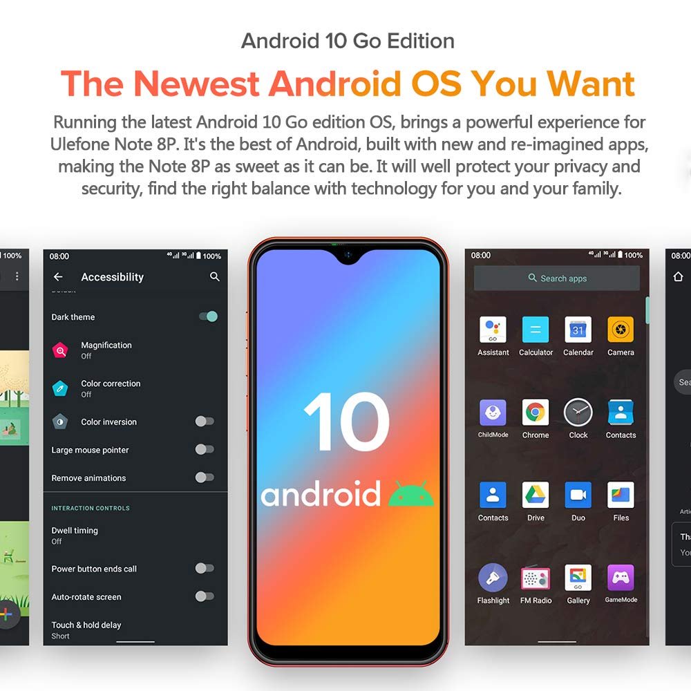 Смартфон Ulefone Note 8P 2/16GB 4G LTE Dual SIM 5.5" Android 10 Go, фото №6