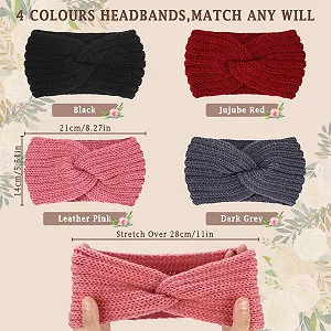 Повязка на голову Вязаная эластичная зимняя для женщин, 4 шт. synthetic.ua - Фото 1