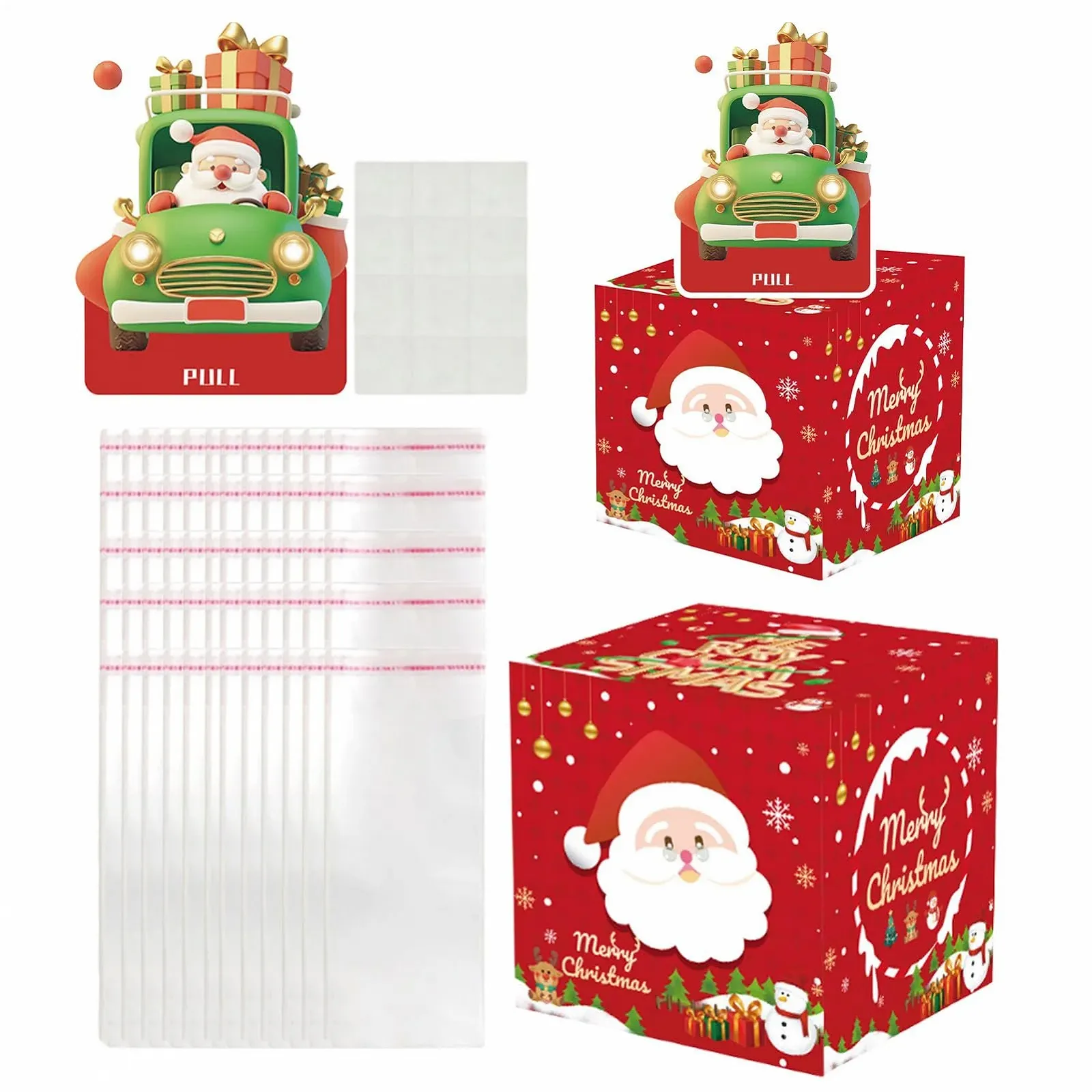 Скарбничка Festive Gift Box з 50 прозорими пакетами святкова До Дня Народження Хелловін, фото №6