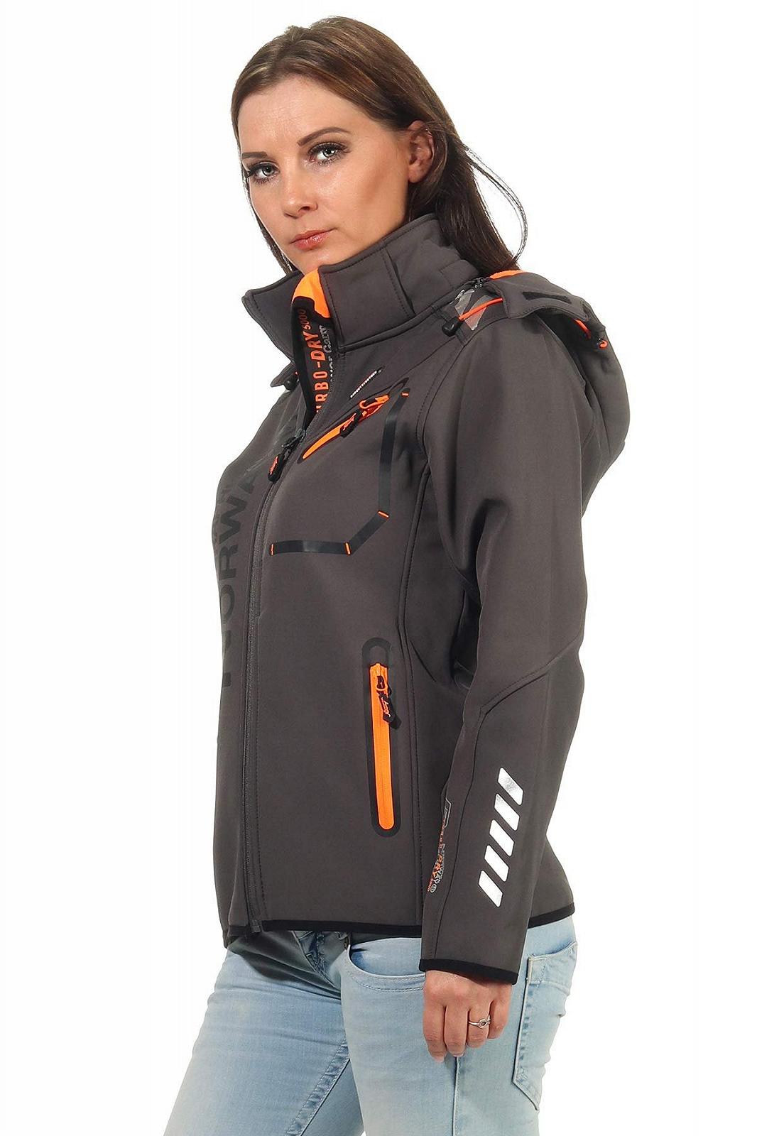 Куртка Softshell с капюшоном Geographical Norway Женская Ветрозащитная для активного отдыха, походов Осень, Весна, фото №6