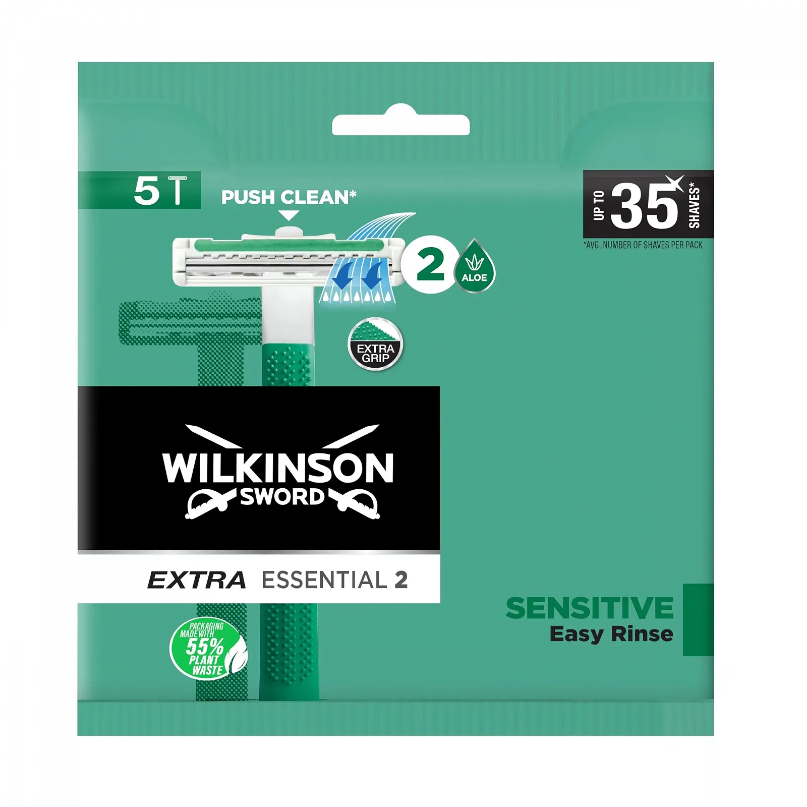 Одноразовая бритва Wilkinson Sword Extra Essential 2 Sensitive для мужчин 5 шт, фото №1 Одноразовая бритва Wilkinson Sword Extra Essential 2 Sensitive для мужчин 5 шт, фото №1