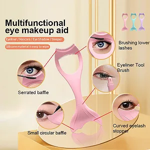 Трафарет для підводки очей силіконовий багаторазовий багатофункціональний зубчастий (РОЖЕВИЙ) synthetic.ua - Фото 1