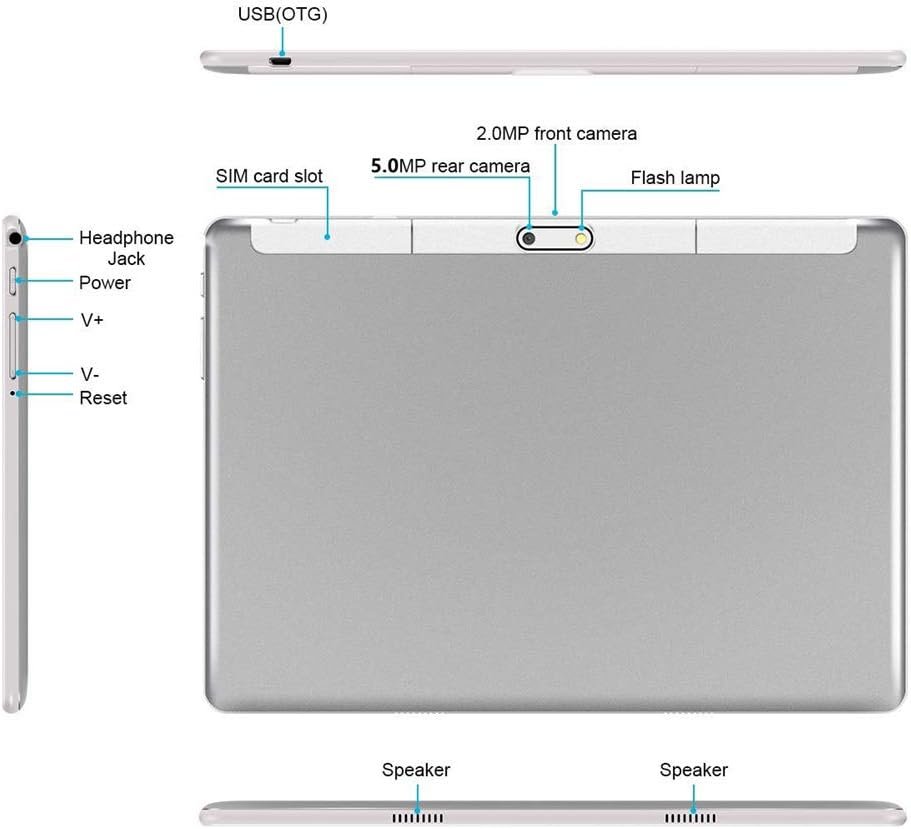 Планшет 10.1" YERA KT107 4/64Gb  2-SIM 4 ядра Android 9 Срібний, фото №5
