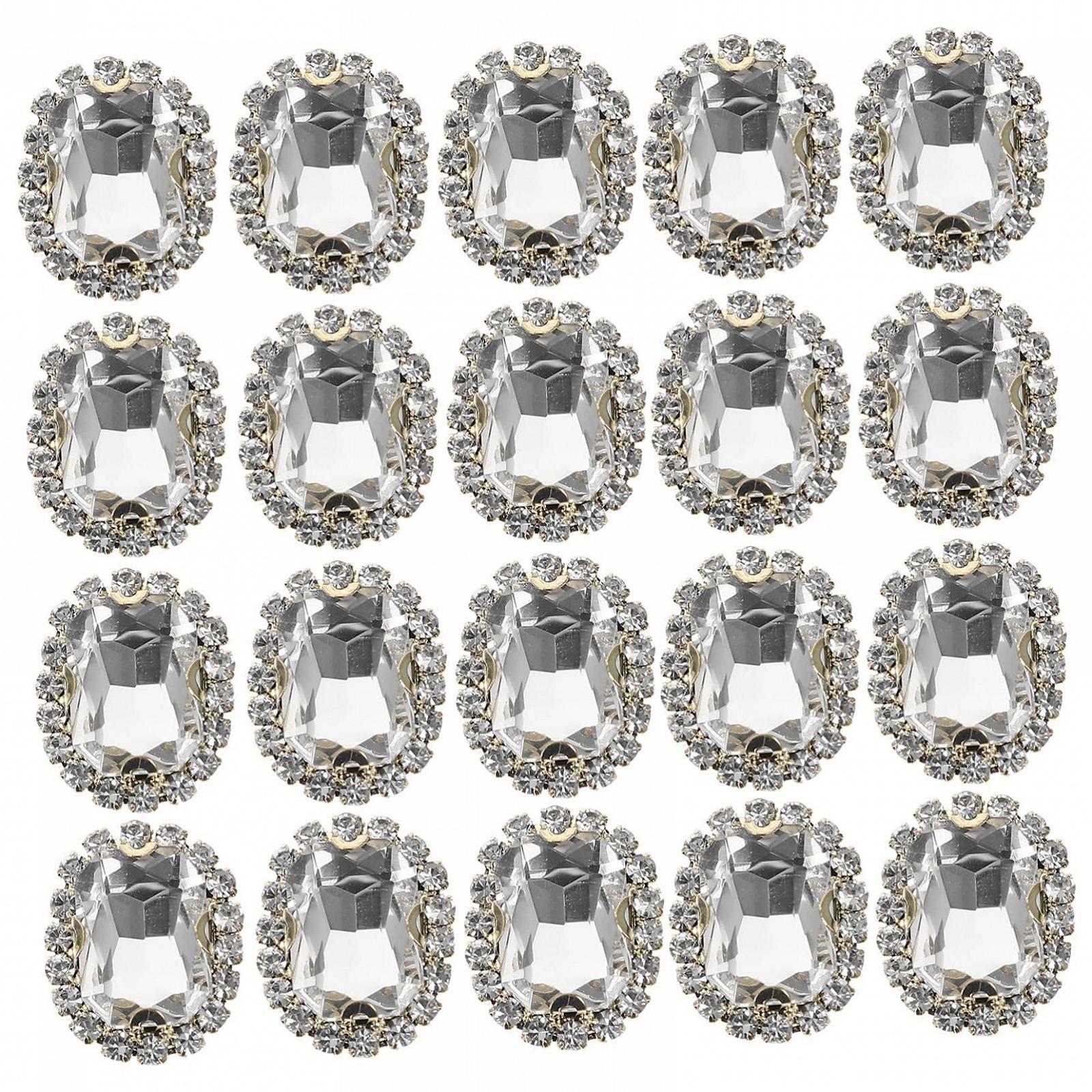 Стразы Простые Золотые Блестящие Стразы для ногтей Белая Медь, 20 шт, фото №1