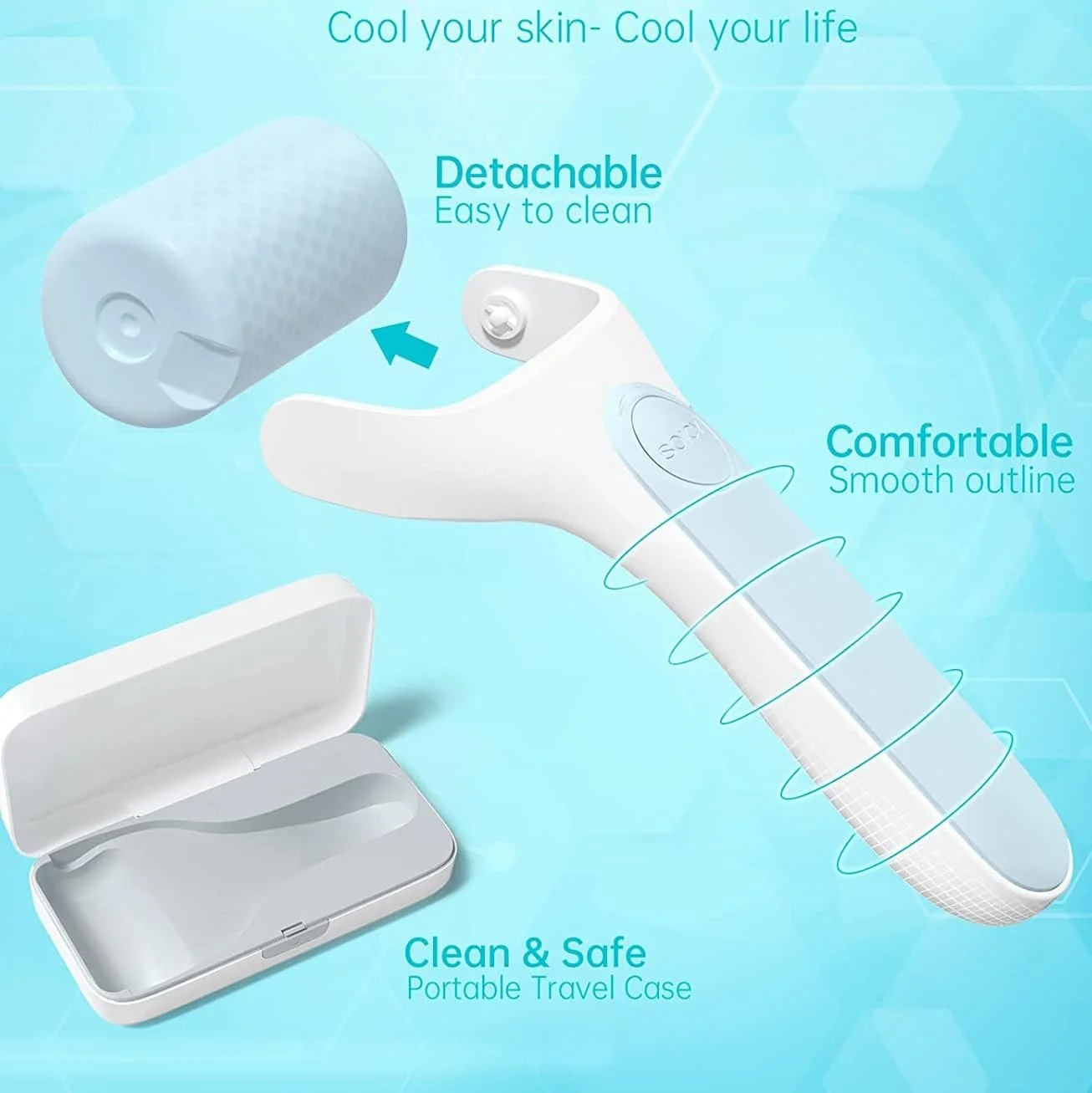 Ролик Льодовий AUDUODUO для Обличчя, Шиї, Тіла з Сумкою для Зберігання, фото №6