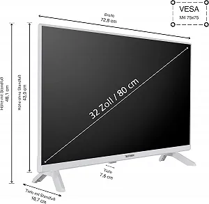 Телевізор 32" Telefunken XF32TO75S-W / Full HD / 50 Гц / LCD / Smart TV / Wi-Fi / Bluetooth / T2 synthetic.ua - Фото 1