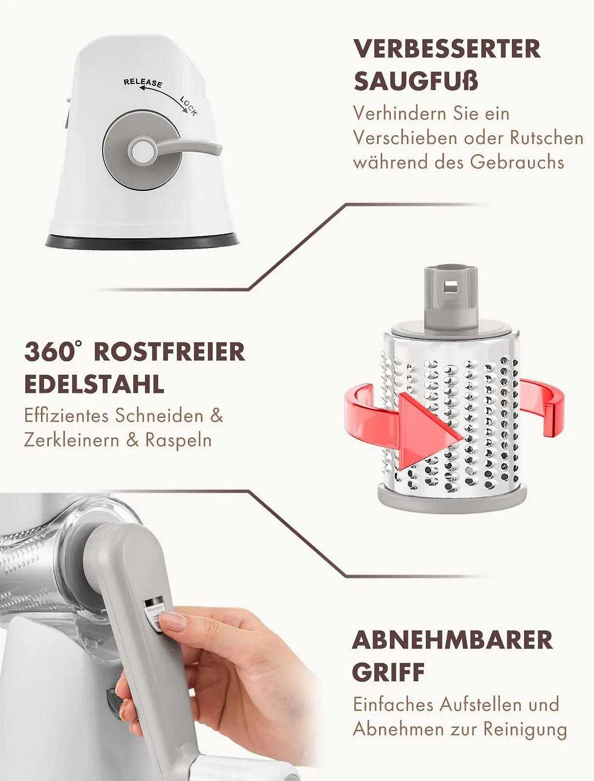 Терка GDL з ручкою для сиру, фото №6