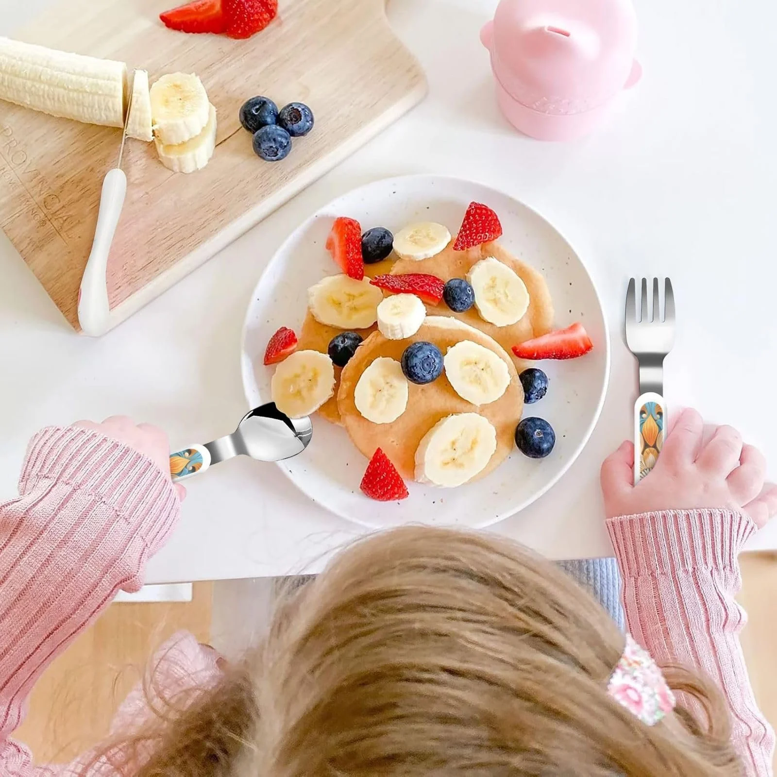 Дитячий набір столових приборів з принтом Mystique Kranz, три предмети, багаторазовий, фото №5 Дитячий набір столових приборів з принтом Mystique Kranz, три предмети, багаторазовий, фото №5