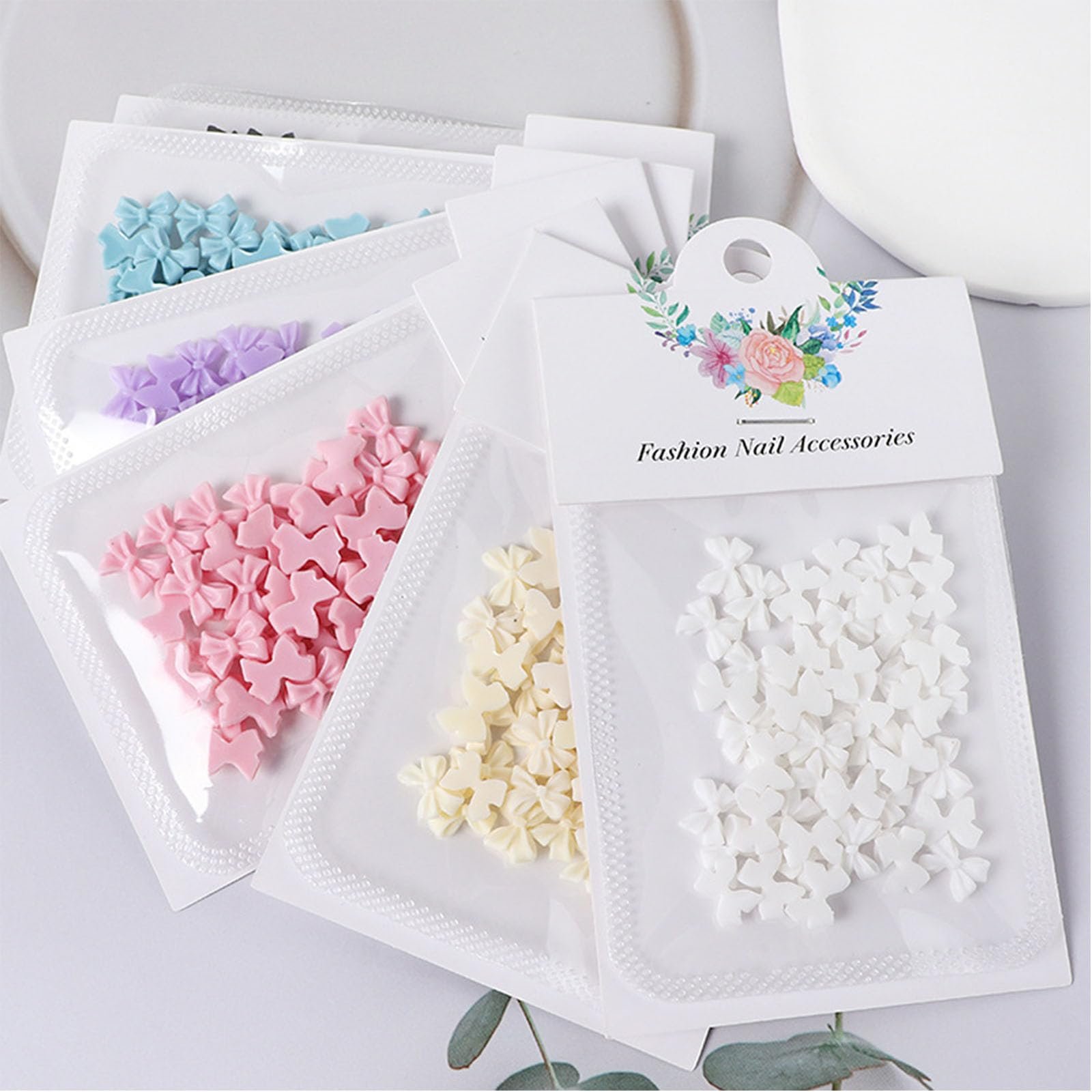 Подвески для ногтей Бантики 50 шт. Плоская задняя часть. Украшения для ногтей., фото №2