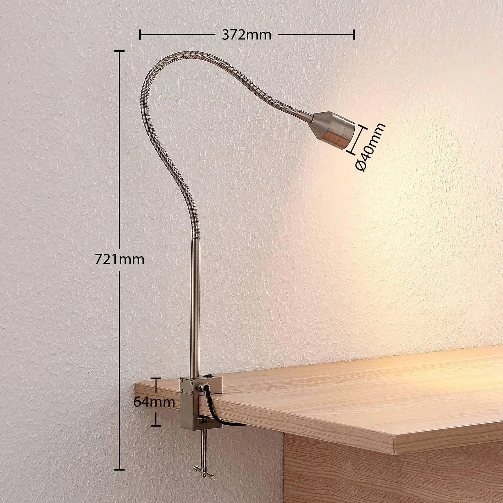 Настільна лампа Lindby Hanilo LED Clamp Light, фото №4