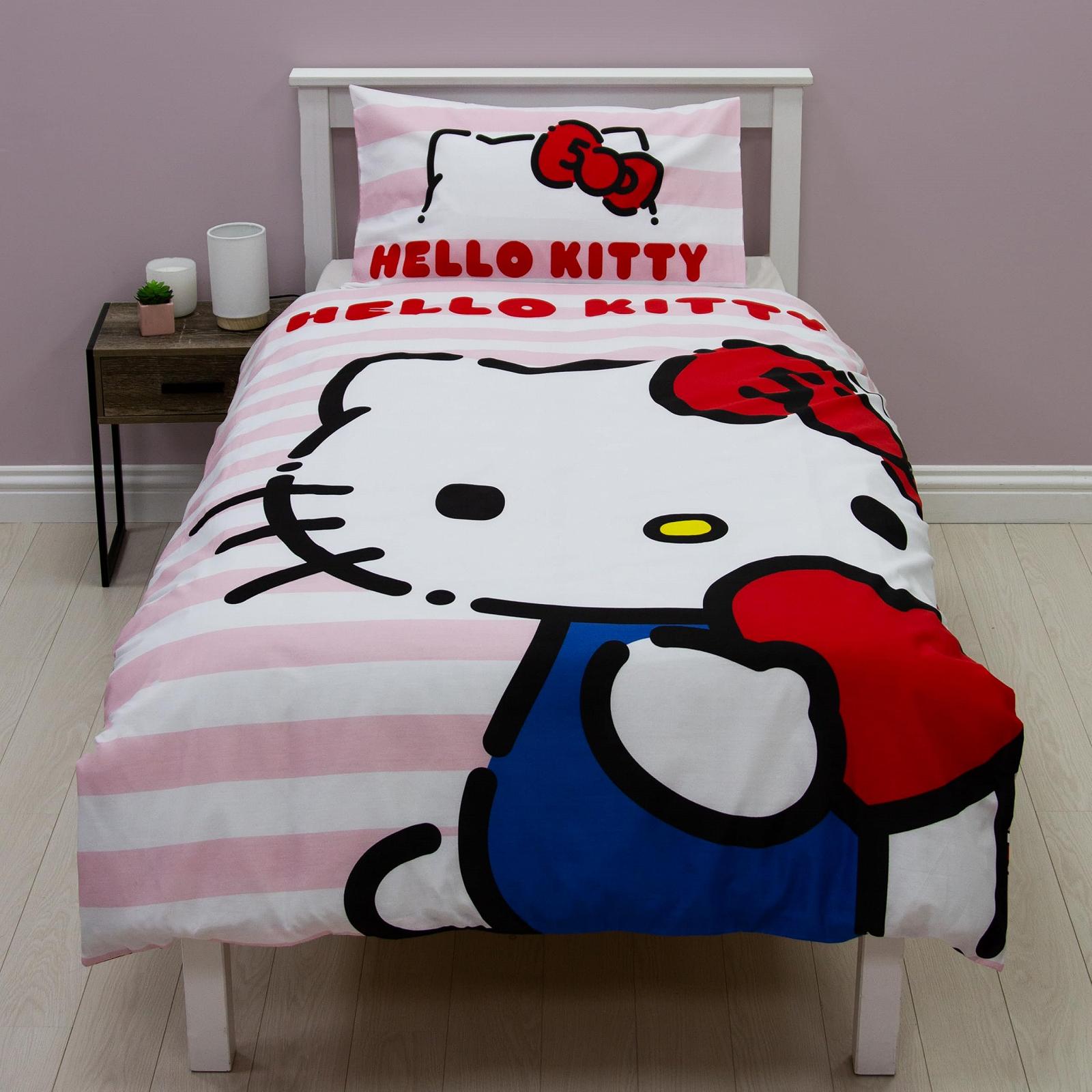 Комплект постільної білизни (1 наволочка, 1 підковдра) Hello Kitty Рожевий/Білий, фото №4