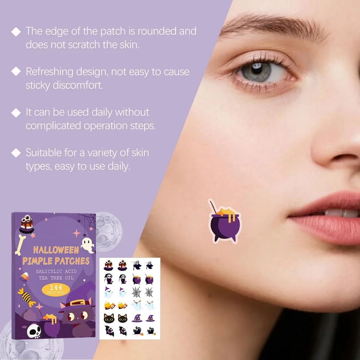Патчи от прыщей Autmor Halloween для лица, 144 шт, фото №4