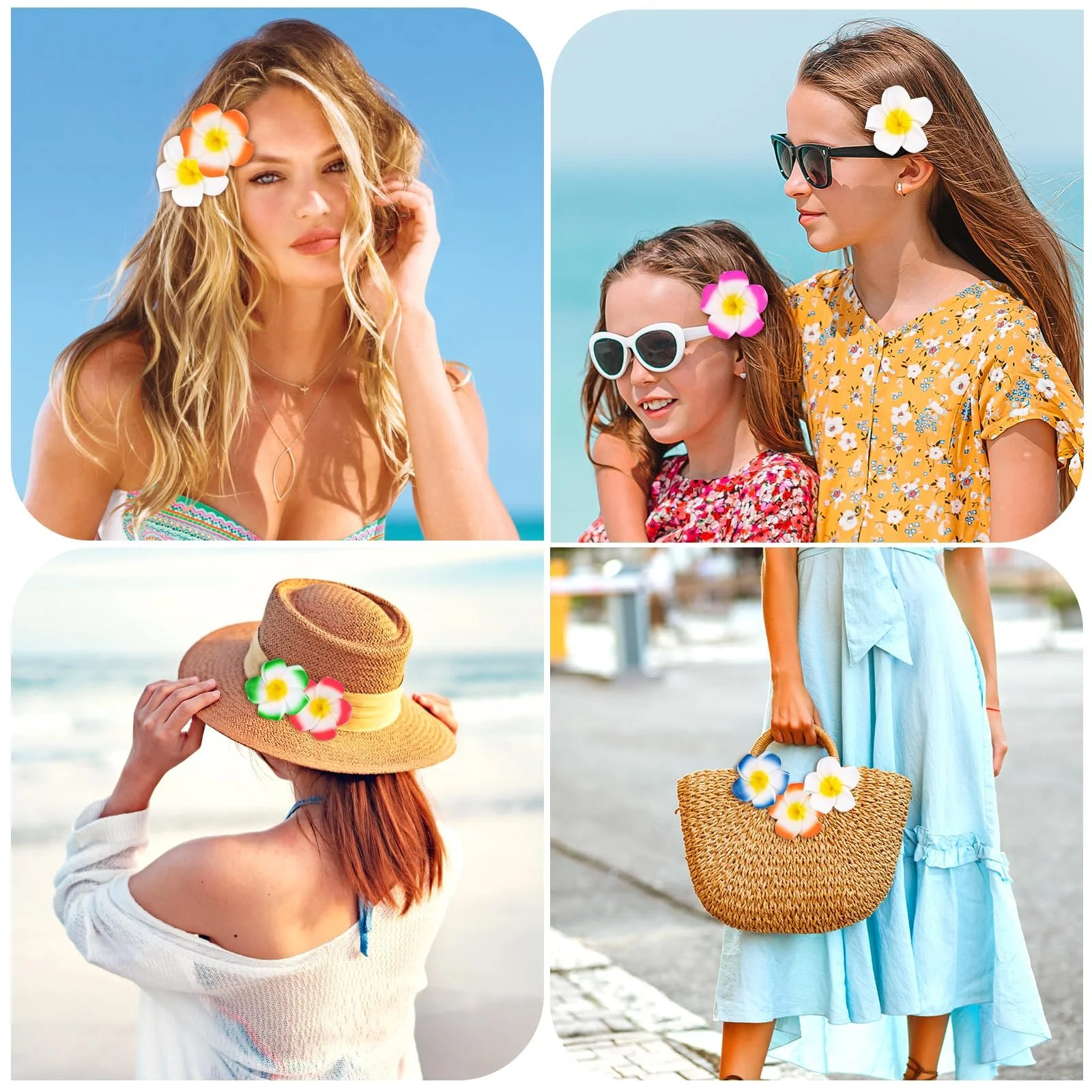 Заколка для волос Цветок Plumeria Гавайский цветок 6 см Разноцветный, 16 шт, фото №7 Заколка для волос Цветок Plumeria Гавайский цветок 6 см Разноцветный, 16 шт, фото №7