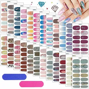 Наклейки для ногтей Kalolary 24 Sheets фольгированные с 2 пилочками самоклеящиеся Glitter Diamond - Фото 1