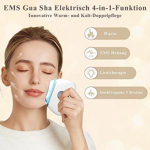 EMS Gua Sha CIGAA Масажер для обличчя з 3 режимами, вібромасажем, нагріванням для підтяжки обличчя, проти зморшок, антивіковий synthetic.ua - Фото 1