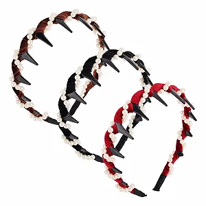 Набір вінтажних перлинних обручів для волосся (3 штуки) - Фото 1