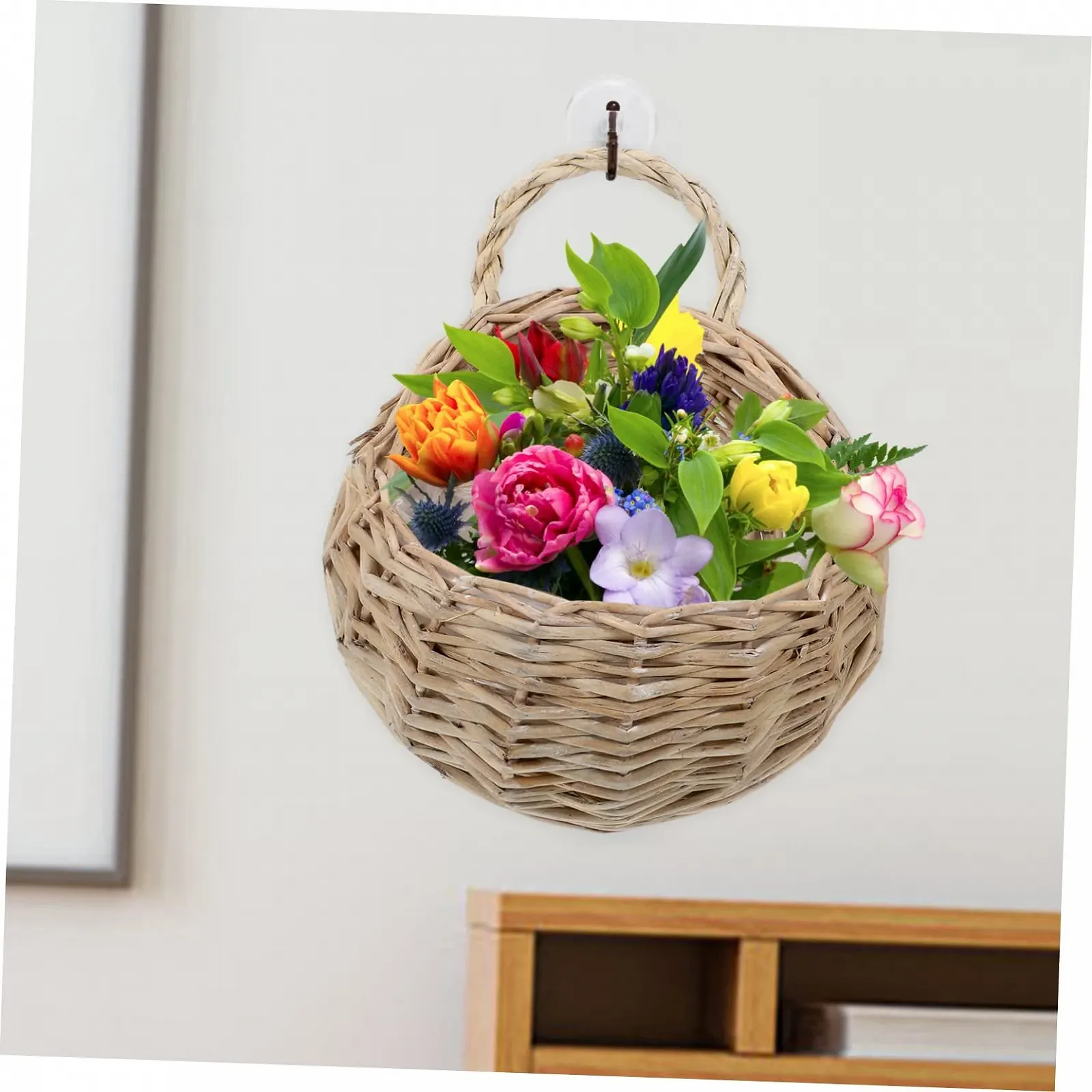 Підвісні кашпо VICASKY 2 шт. кошики рустикальні 18 см для вітальні та передпокою плетені, фото №9 Підвісні кашпо VICASKY 2 шт. кошики рустикальні 18 см для вітальні та передпокою плетені, фото №9