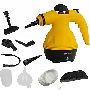 Ручной пароочиститель BEHOME с 9 аксессуарами для удаления грязи Желтый - Фото 1